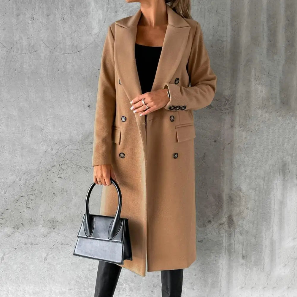 Evelyn Women's Trench Coat | Double-Breasted Design, Tailored Fit