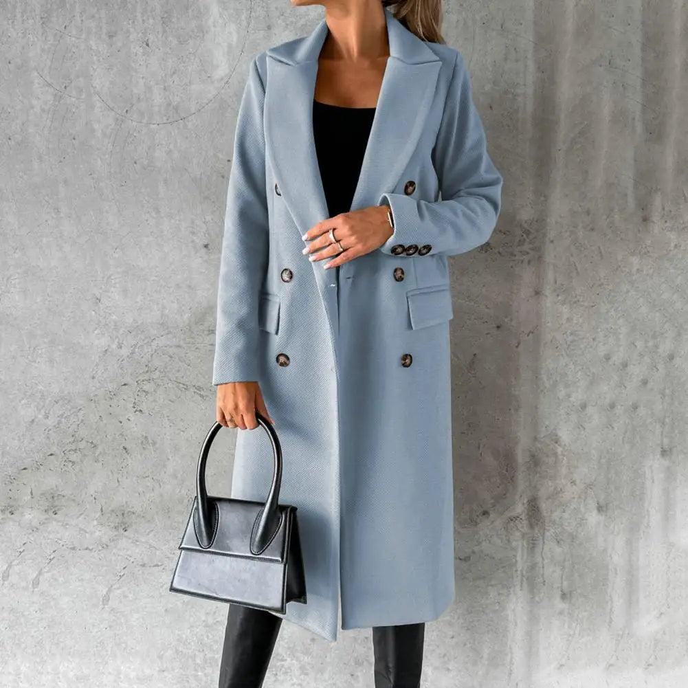 Evelyn Women's Trench Coat | Double-Breasted Design, Tailored Fit