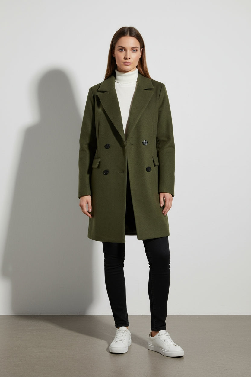Evelyn Women's Trench Coat | Double-Breasted Design, Tailored Fit