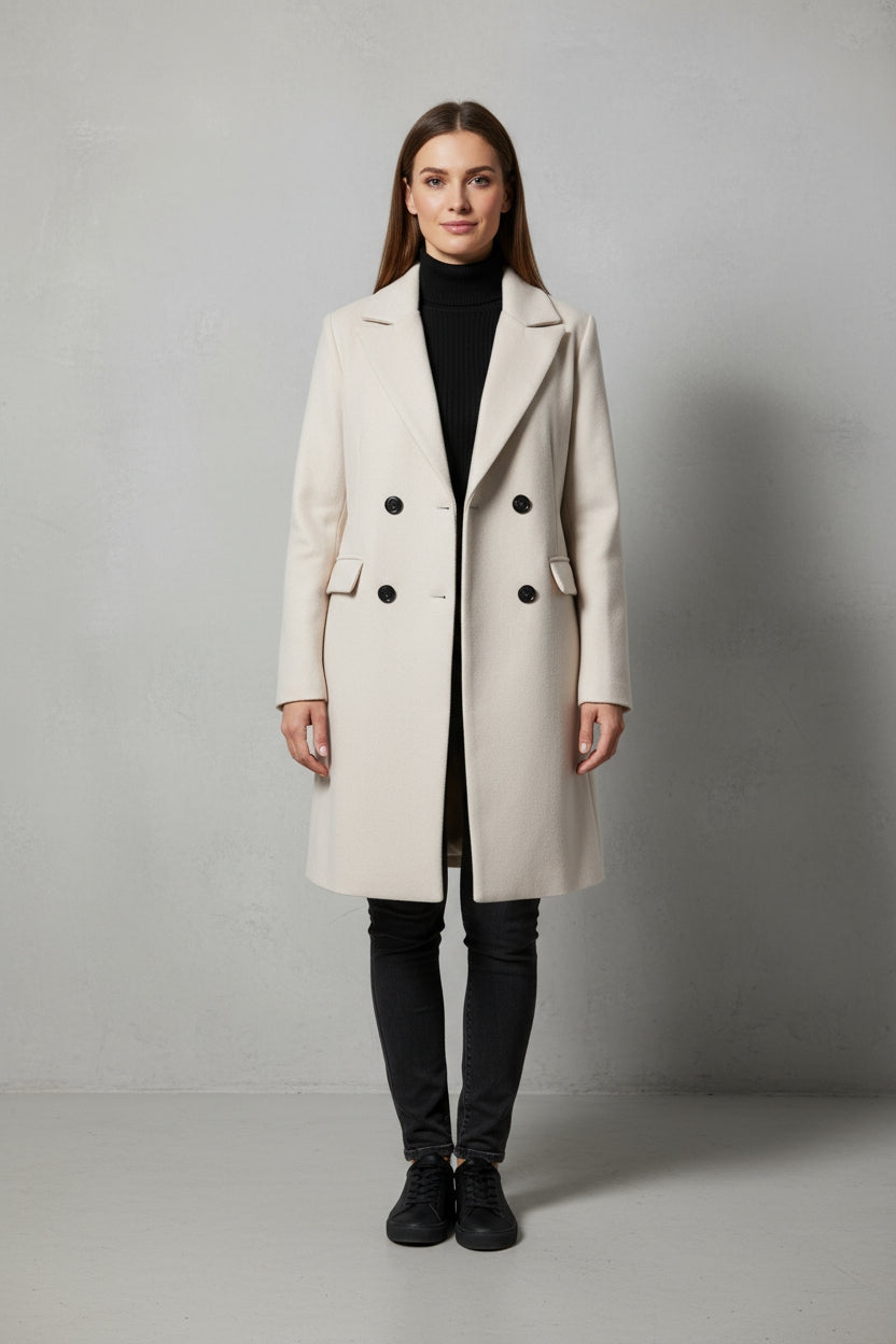 Evelyn Women's Trench Coat | Double-Breasted Design, Tailored Fit