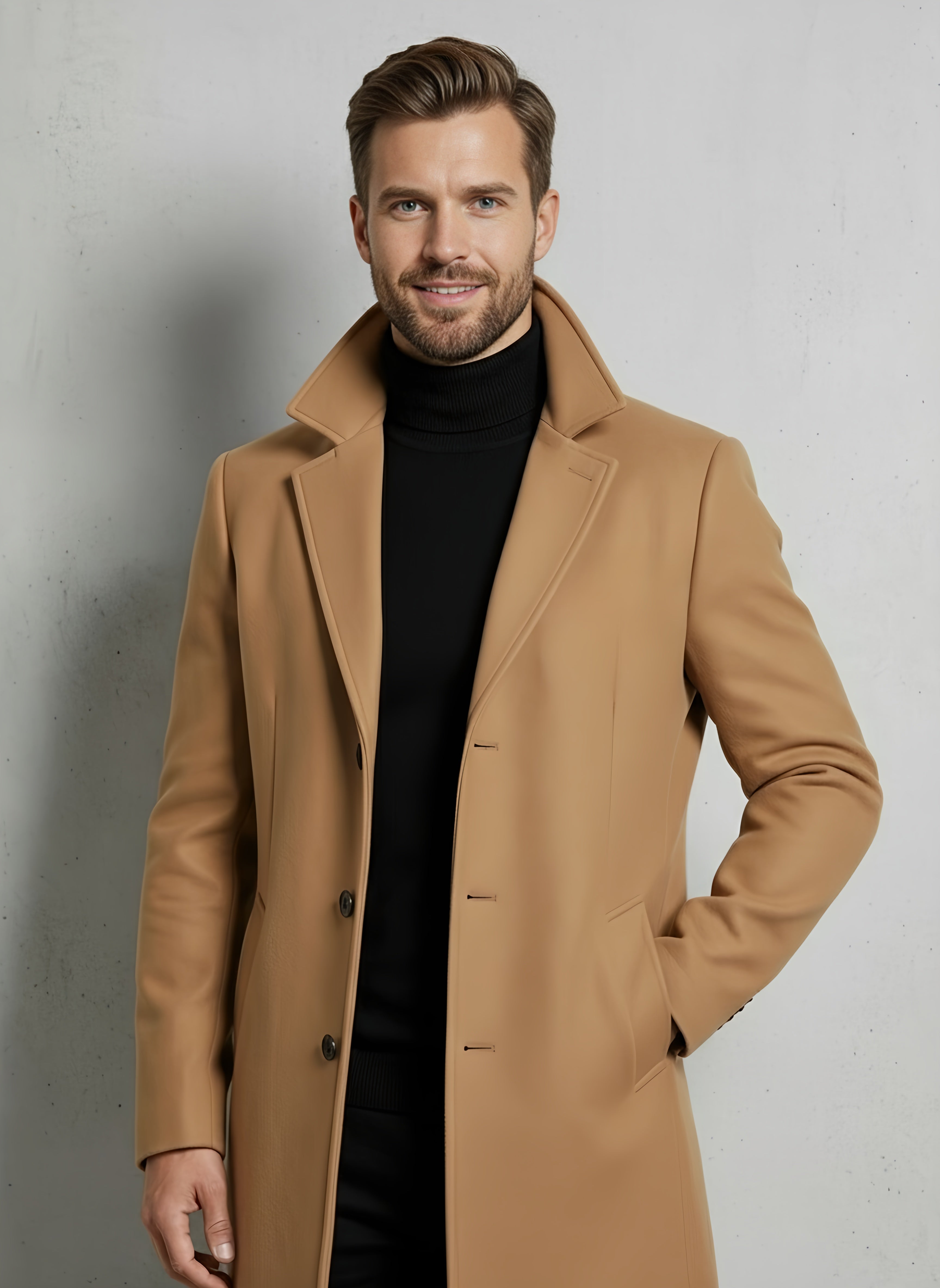 Winston Men's Coat | Merino Wool Blend Trench Coat, Lightweight & Versatile