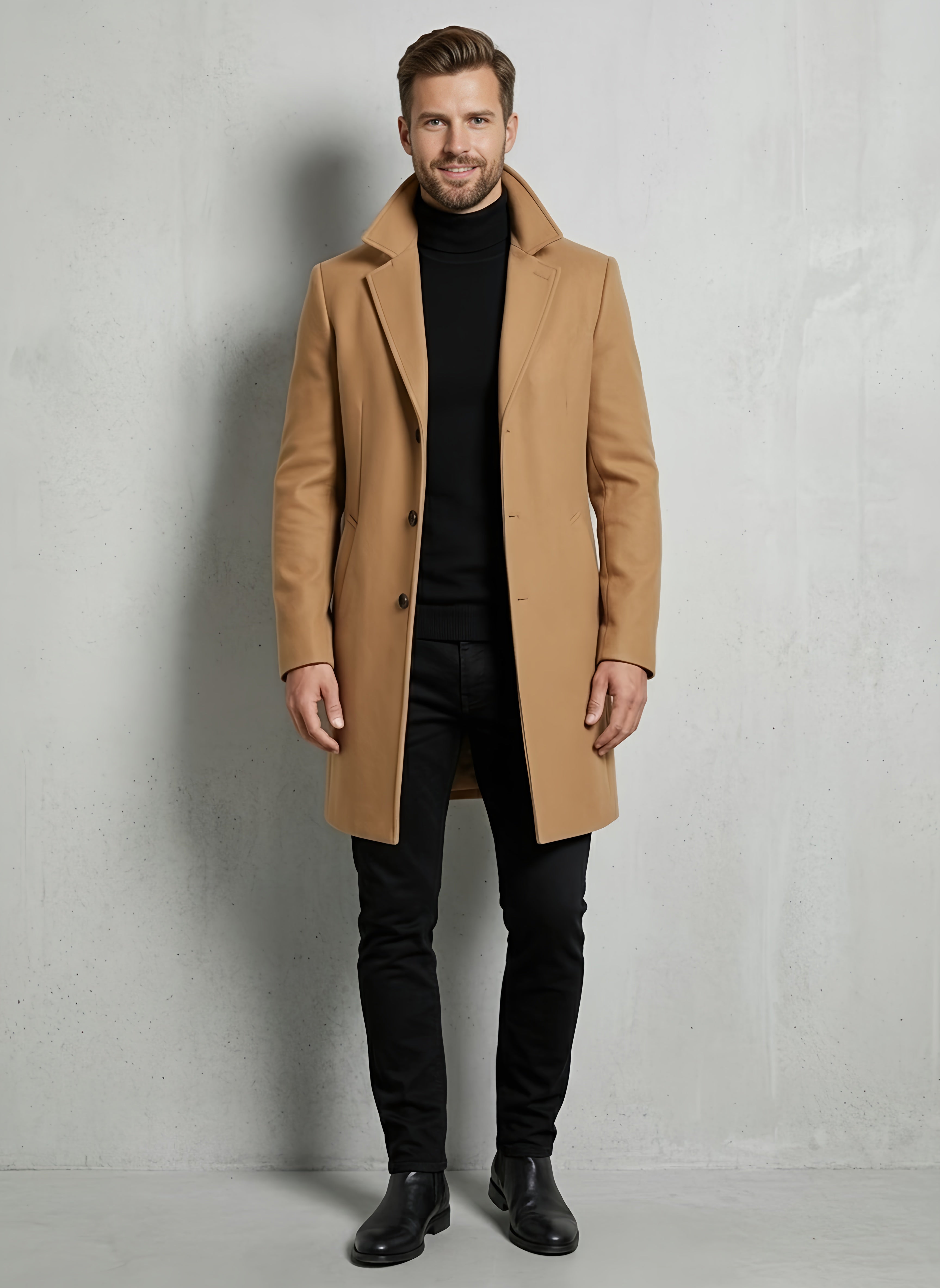 Winston Men's Coat | Merino Wool Blend Trench Coat, Lightweight & Versatile