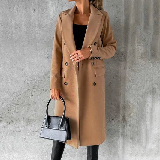 Evelyn Women's Trench Coat | Double-Breasted Design, Tailored Fit