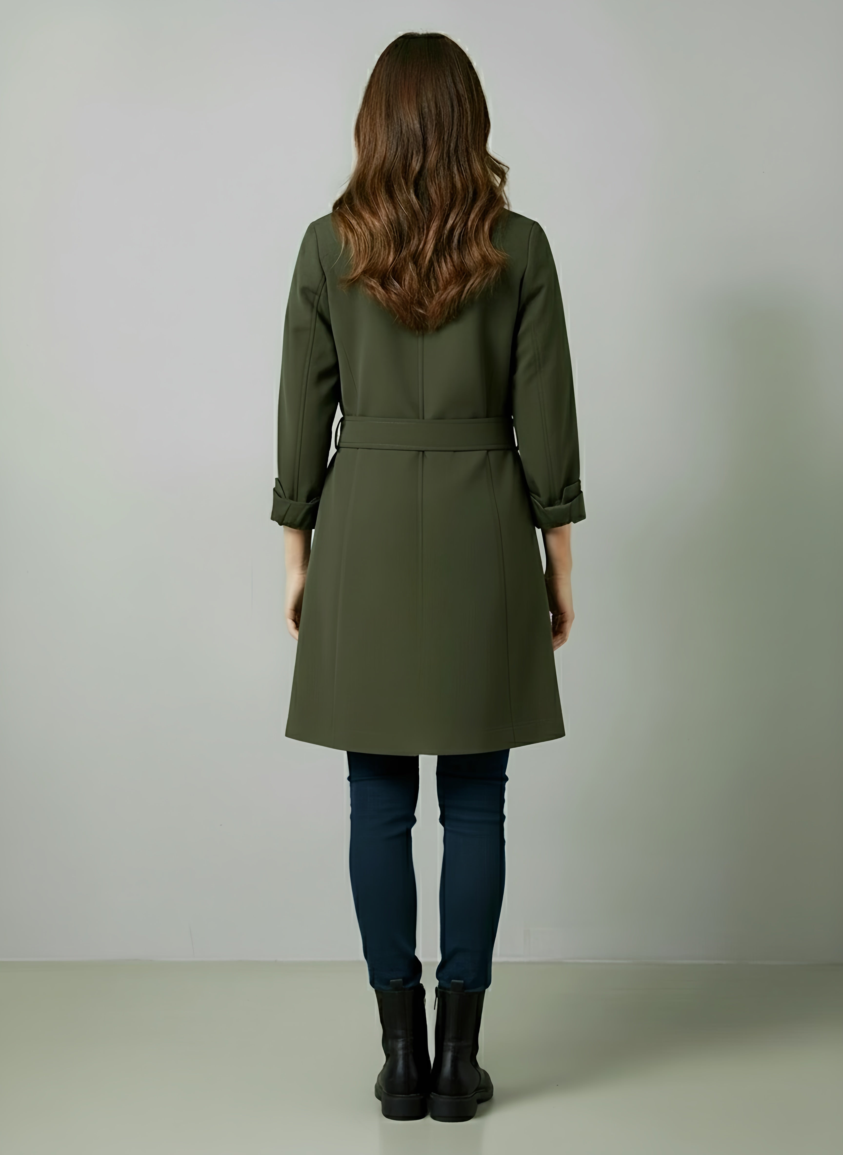 Double-Breasted Women's Trench Coat with Notched Lapel – Stylish Winter Outerwear for Cold Weather - 4