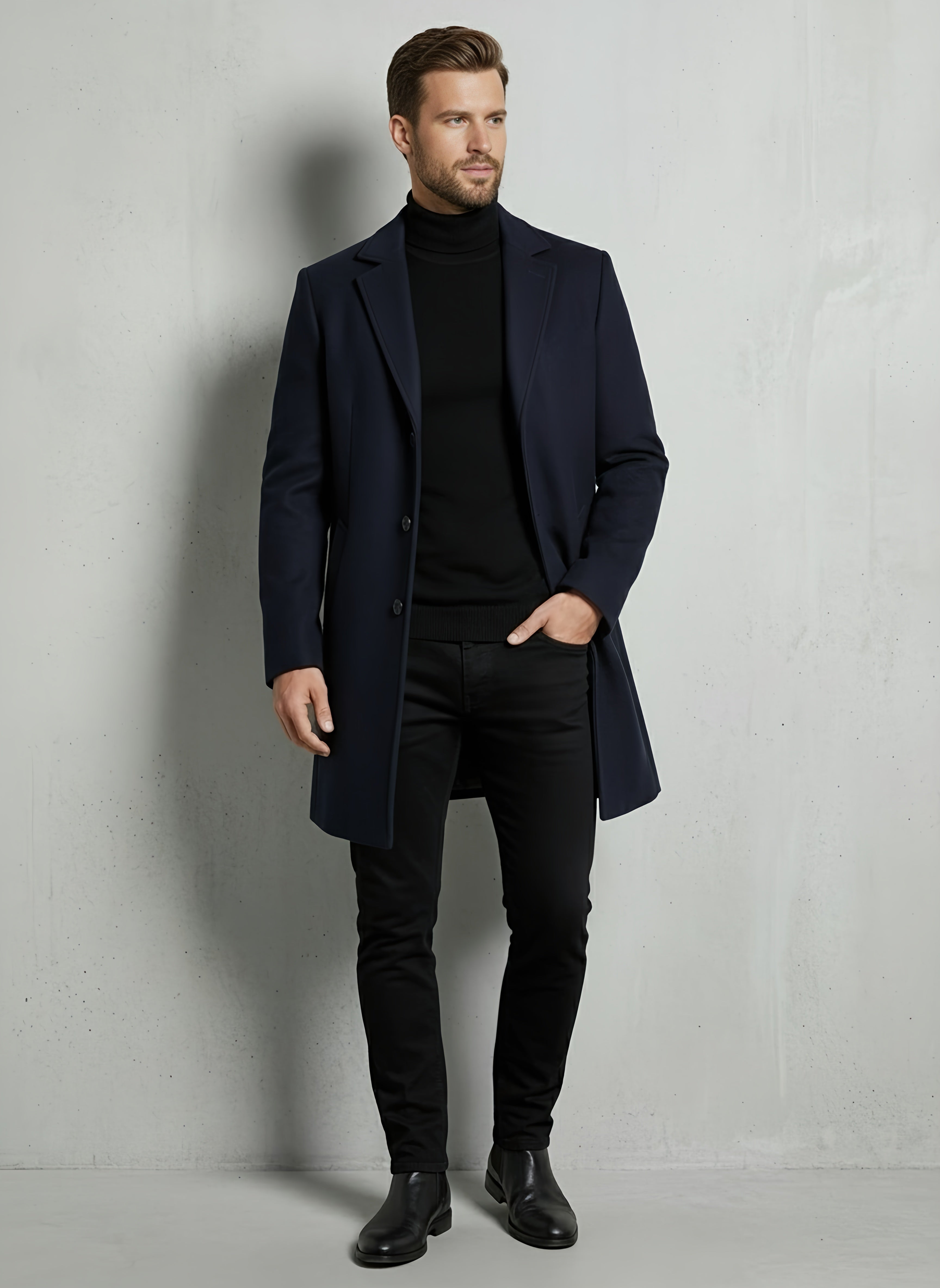 Winston Men's Coat | Merino Wool Blend Trench Coat, Lightweight & Versatile