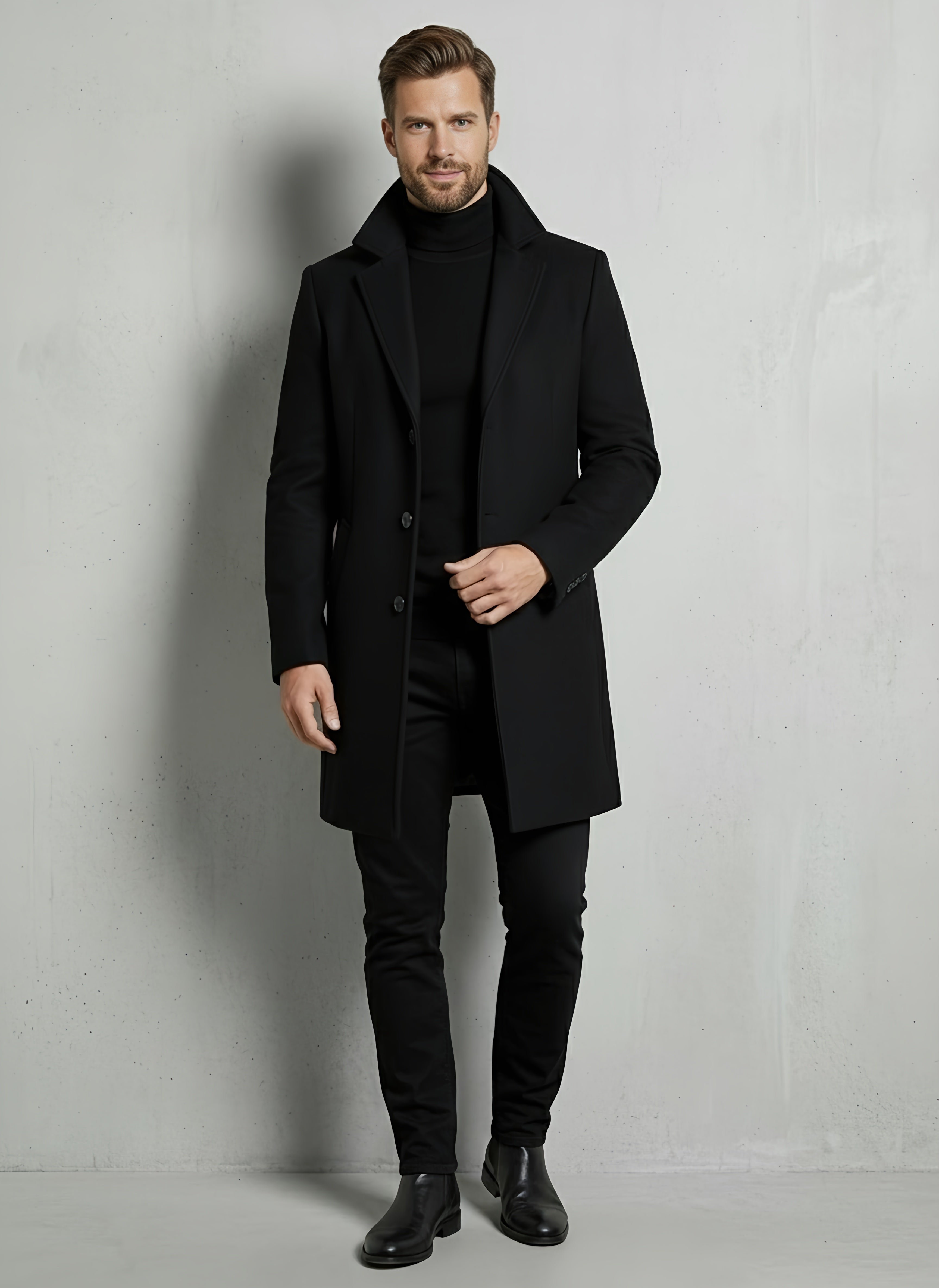 Winston Men's Coat | Merino Wool Blend Trench Coat, Lightweight & Versatile