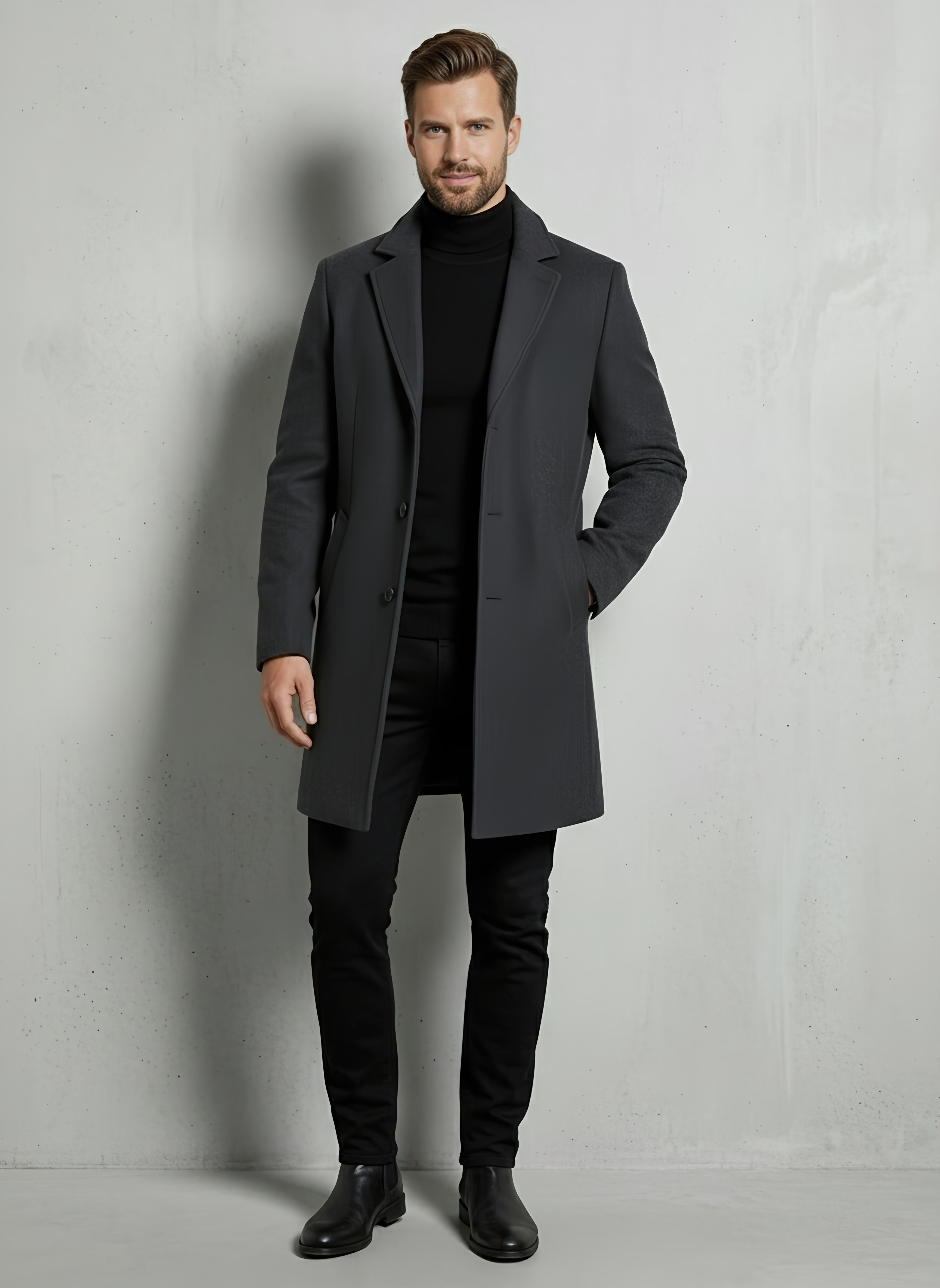 Winston Men's Coat | Merino Wool Blend Trench Coat, Lightweight & Versatile